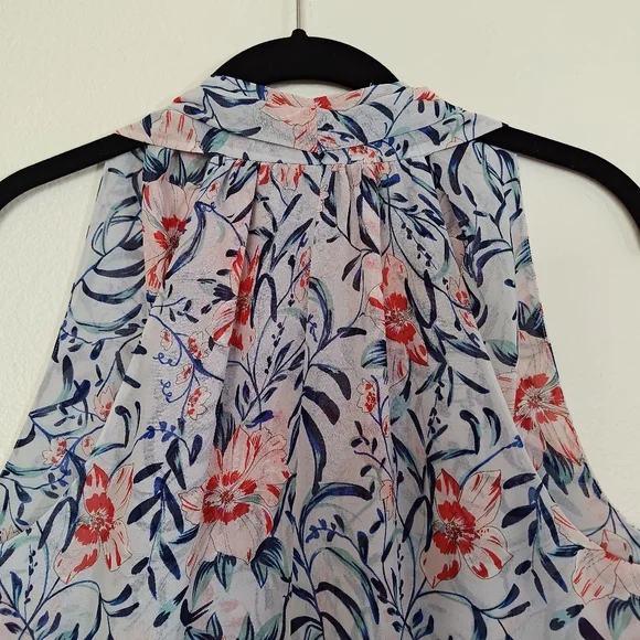 CABI Multicolor Floral Print Sleeveless V-Neck Blouse Women's Size Medium - Picture 6 of 11